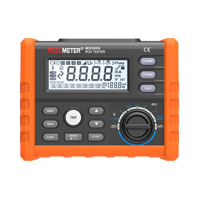 Teste de interruptor de fugas profissional com teste AUTO RAMP e detecção de tensão de falha